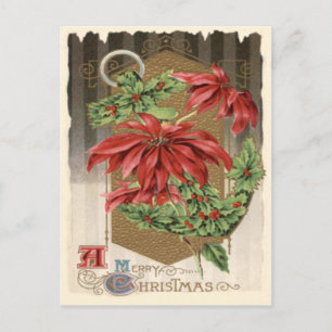 Postal Flor de Nochebuena Acebo Ancla Náutico