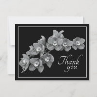 Flor de orquídea negro/blanco Fondo negro Agradeci