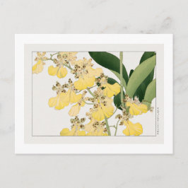 Postal Flor de orquídea vintage, obra de arte ukiyo e