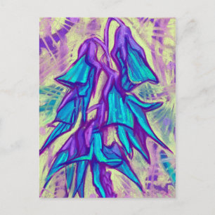 Postal Flor de pájaro australiana, turquesa floral tropic
