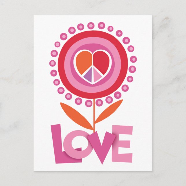 Postal Flor de paz y amor (Anverso)