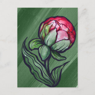 Postal Flor de Peonía Peonías arte Jardinero Rosa        