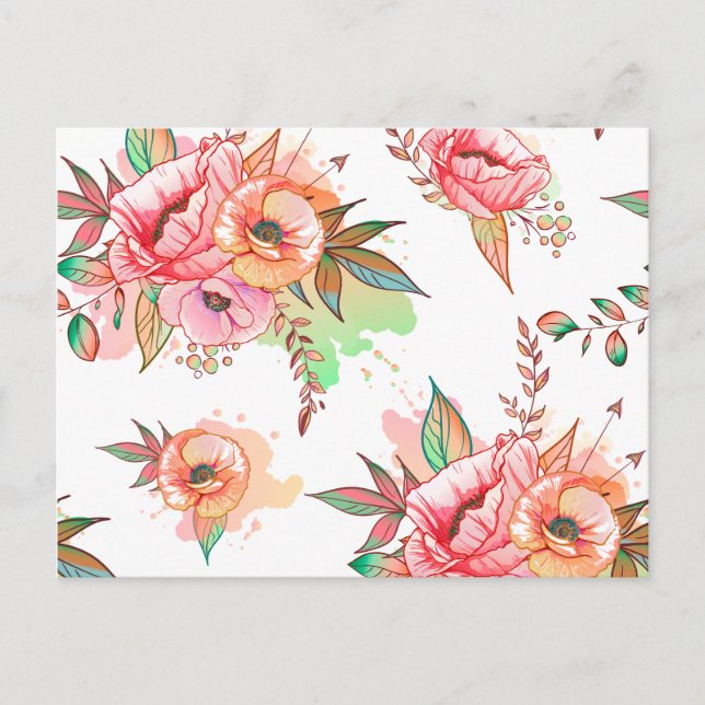 Postal flor de primavera (Anverso)