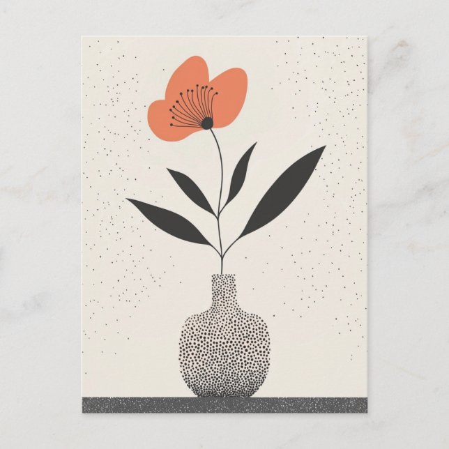 Postal Flor de punto de punto #001 (Anverso)