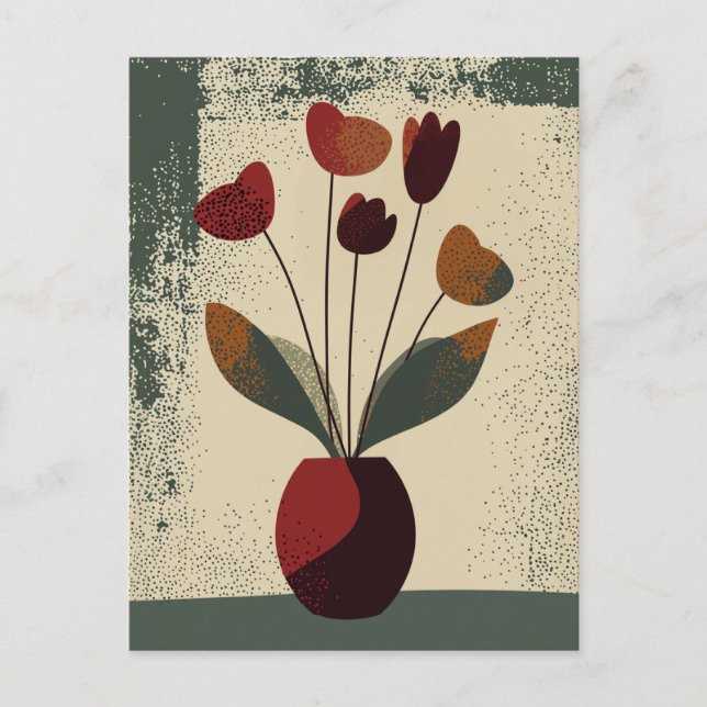 Postal Flor de punto de punto #002 (Anverso)