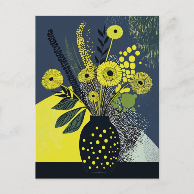 Postal Flor de punto de punto #005 (Anverso)