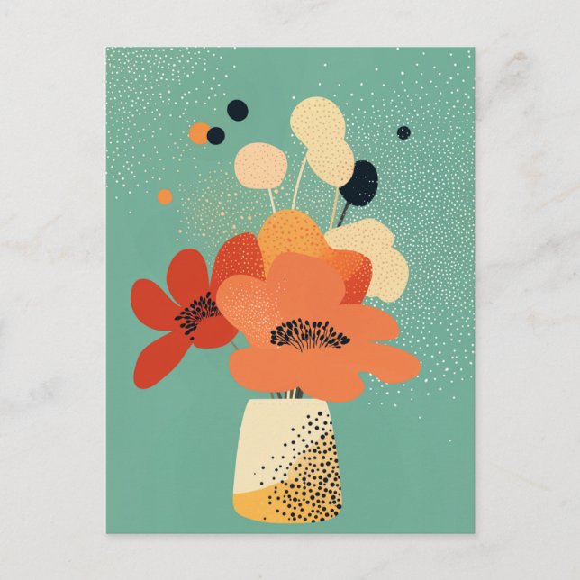 Postal Flor de punto de punto #011 (Anverso)