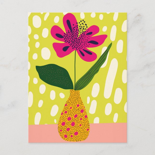 Postal Flor de punto de punto #019 (Anverso)