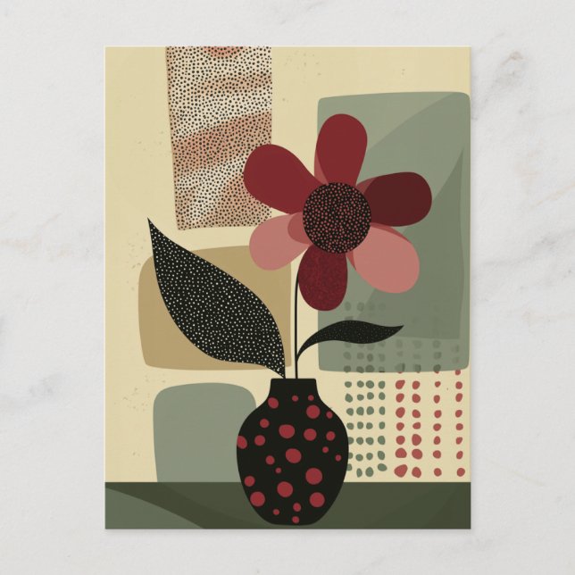 Postal Flor de punto de punto #020 (Anverso)