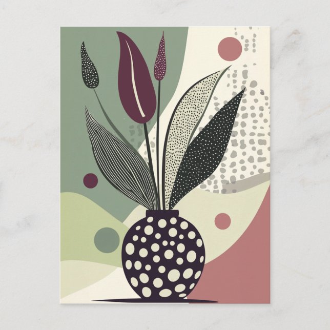 Postal Flor de punto de punto #021 (Anverso)