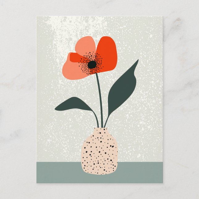 Postal Flor de punto de punto #023 (Anverso)