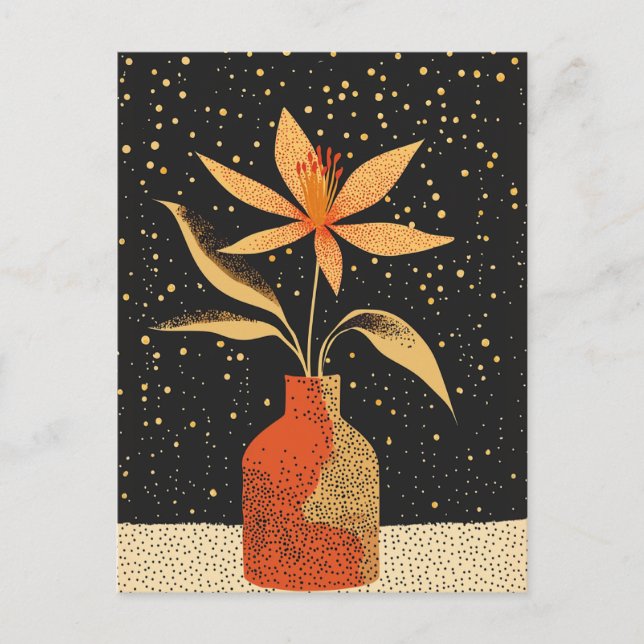 Postal Flor de punto de punto #025 (Anverso)