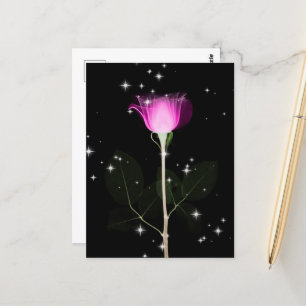 Postal Flor de rayos X esparcido - rosa