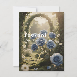 Postal Flor de Rosa Azul – Mensaje Romántico Elegante