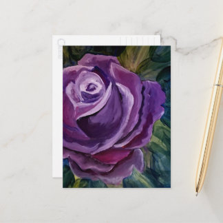 Postal Flor de Rosa Púrpura Única