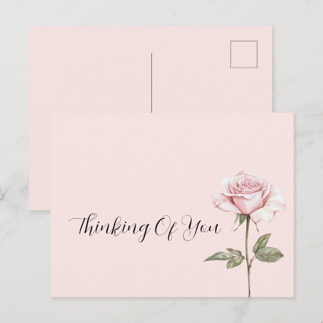 Postal Flor de Rosa Rosa Bonita (Anverso / Reverso)