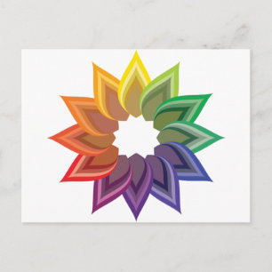 Postal Flor de rueda de color
