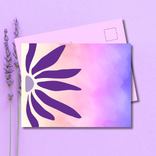 Postal Flor de sangre geométrica retro