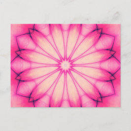 Postal Flor de tinta rosa Mandala