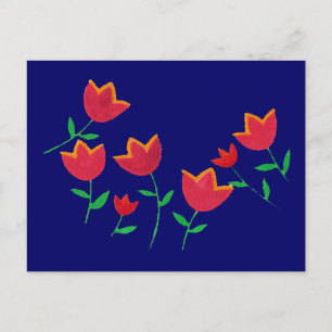 Postal flor de tulipano rojo para damas