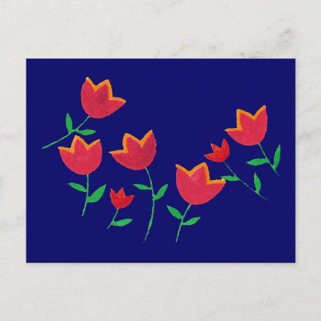 Postal flor de tulipano rojo para damas (Anverso)
