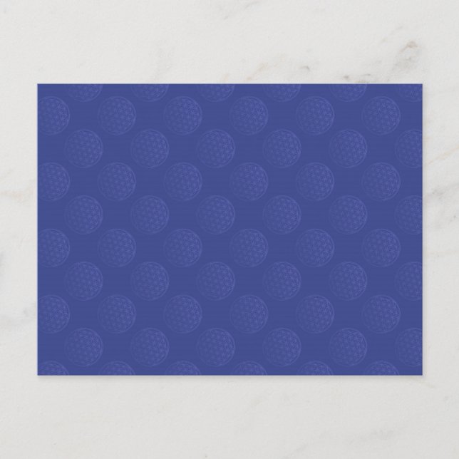 Postal Flor de vida / Blume des Lebens - azul patrón (Anverso)