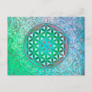 Postal Flor de vida / Blume des Lebens - Ornamento IV