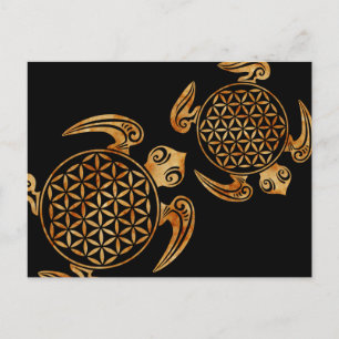 Postal Flor de vida / Blume des Lebens - piedra de tortug