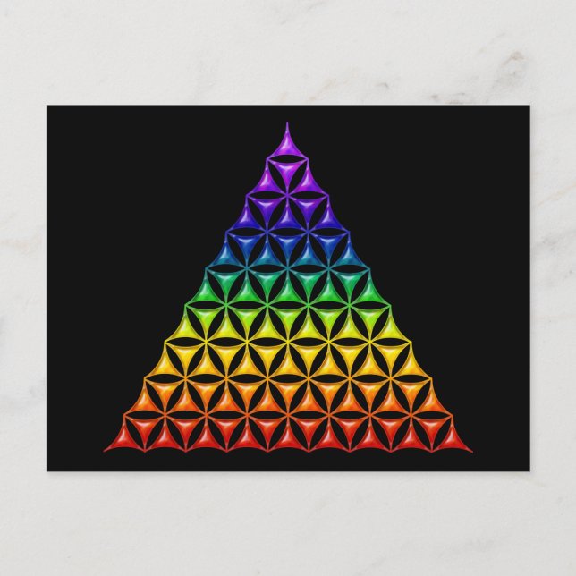 Postal Flor de vida / Blume des Lebens - piramide chakra (Anverso)
