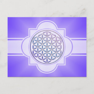 Postal Flor de vida / Blume des Lebens - sello violeta