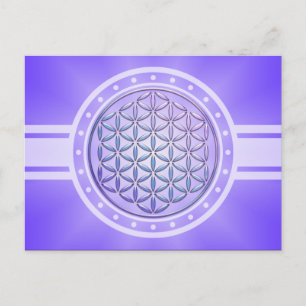Postal Flor de vida / Blume des Lebens - sello violeta