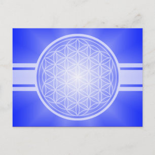 Postal Flor de vida / Blume des Lebens - transpa blanca.