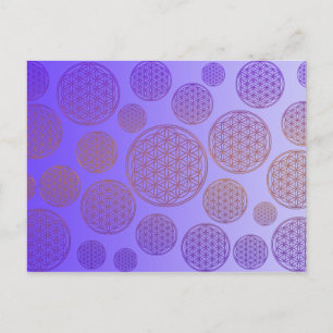 Postal Flor de vida / Blume des Lebens - Violeta patrón