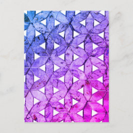 Postal Flor de vida de mosaico de perwinkle