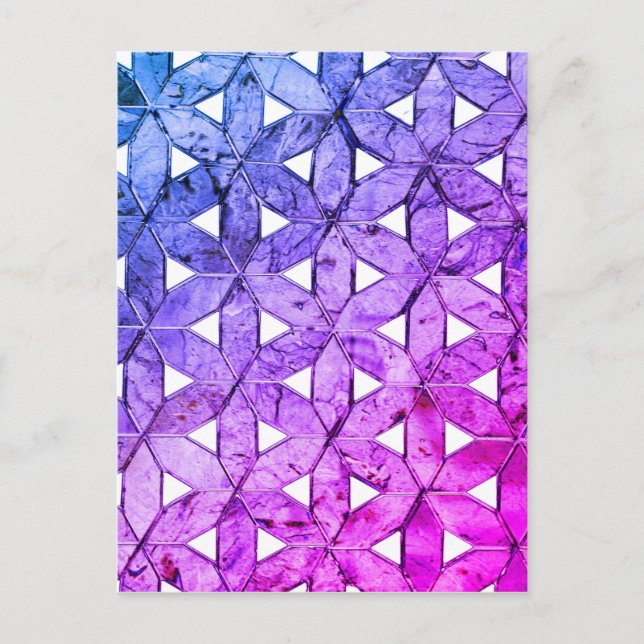 Postal Flor de vida de mosaico de perwinkle (Anverso)