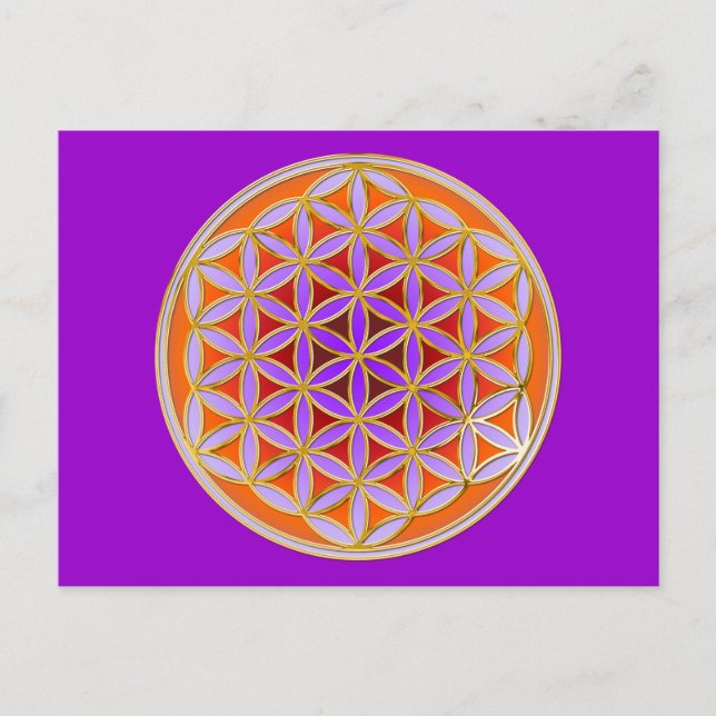 Postal Flor De Vida - Estilo De Botón 04 (Anverso)