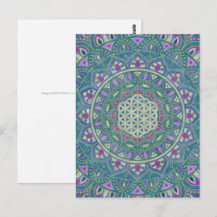 Postal Flor De Vida - Mandala Estilo India 1