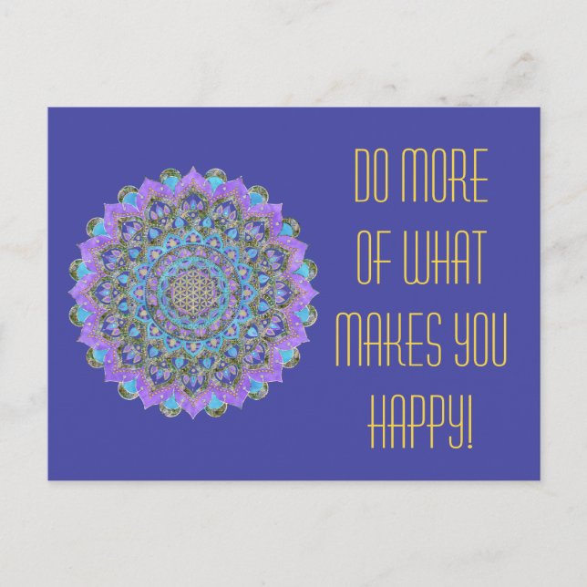 Postal Flor De Vida - Mandala Estilo India 2 (Anverso)