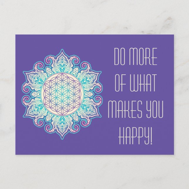 Postal Flor de vida - Mandala india 2 (Anverso)