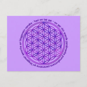 Postal Flor de vida - Moola Mantra - violeta