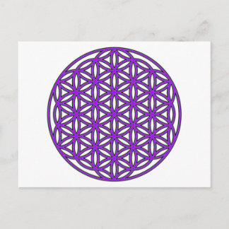 Postal Flor de vida púrpura