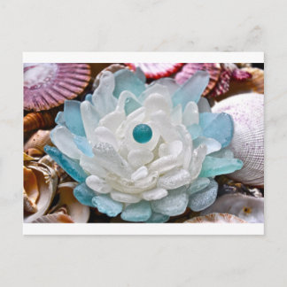 Postal Flor de vidrio del Mar Blanco