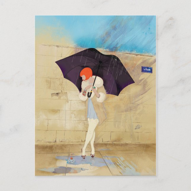 Postal Flor del día lluvioso (Anverso)