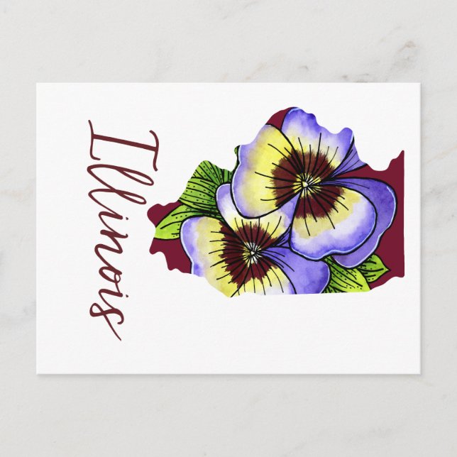 Postal Flor del estado de Illinois (Anverso)