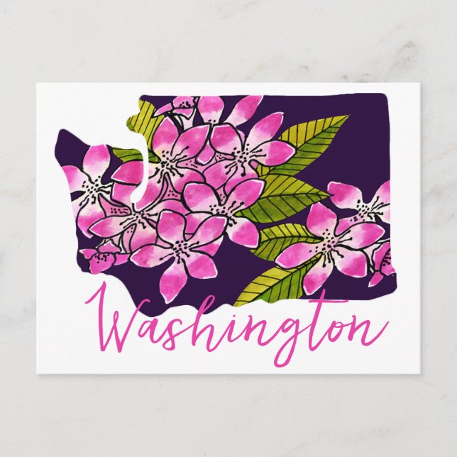 Postal Flor del estado de Washington (Anverso)