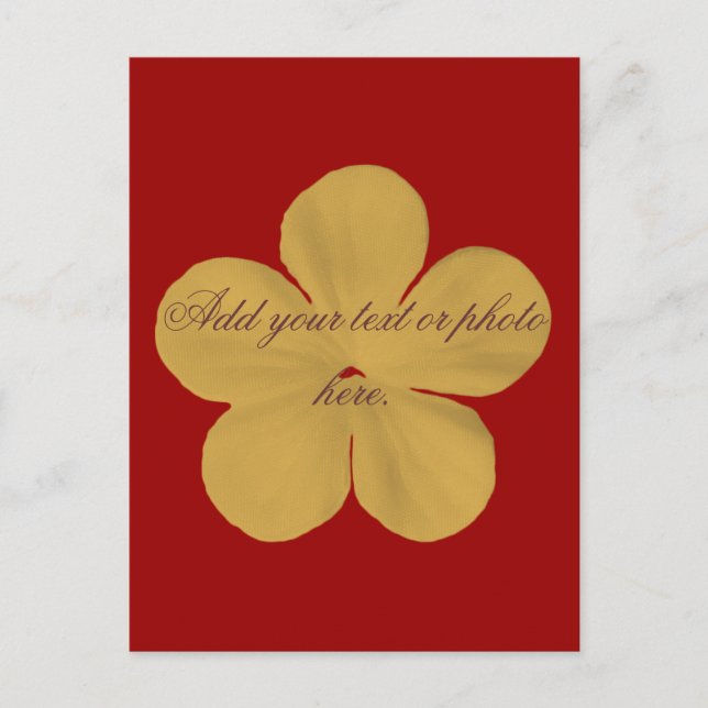 Postal Flor dorada vintage (Anverso)