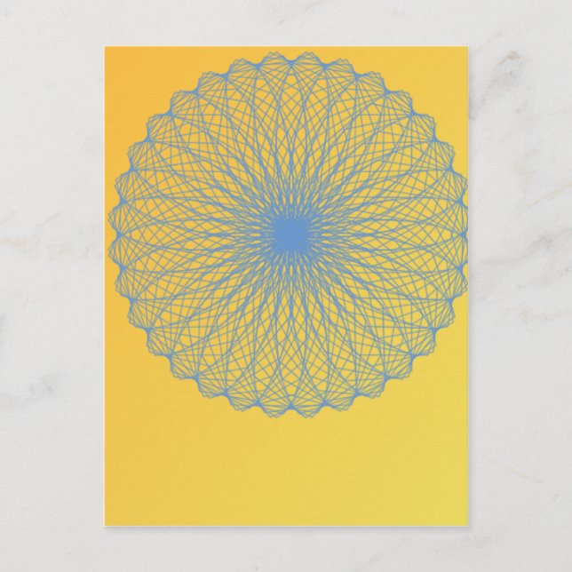 Postal flor en amarillo 482 arte abstracto (Anverso)