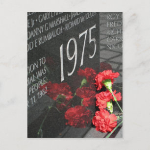 Postal Flor en el muro conmemorativo de los veteranos de