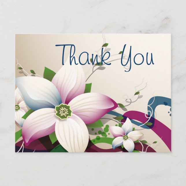 Postal Flor fina Guay Cute Girly Retro Floral (Anverso)