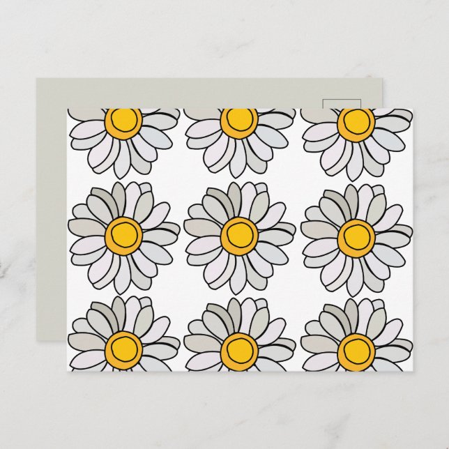 Postal Flor Flor Daisy Margarita (Anverso / Reverso)